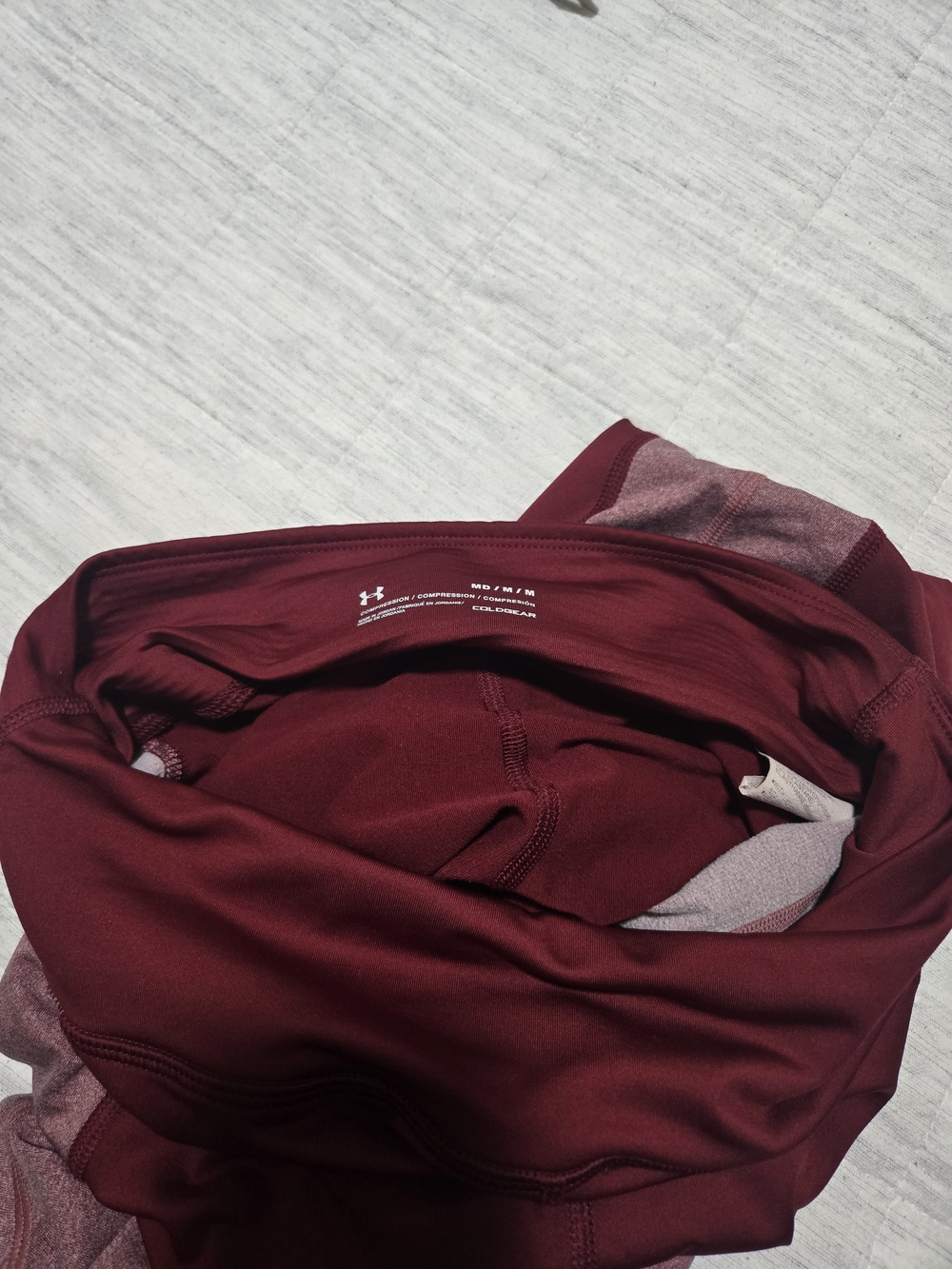 Under Armour Womens Burgundy and Heathered Maroon Leggings - Picture 9 of 9
